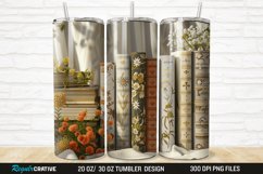 3D Books And Flowers 20/30oz Skinny Tumbler Product Image 1