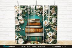 3D Books And Flowers 20/30oz Skinny Tumbler Product Image 1