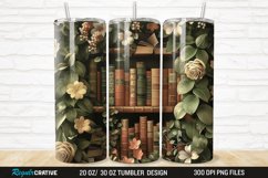 3D Books And Flowers 20/30oz Skinny Tumbler Product Image 1