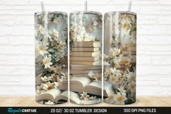3D Books And Flowers 20/30oz Skinny Tumbler Product Image 1