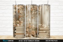 3D Books And Flowers 20/30oz Skinny Tumbler Product Image 1