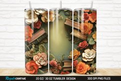 3D Books And Flowers 20/30oz Skinny Tumbler Product Image 1