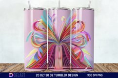 3D Books Bow Coquette Tumbler Wrap Product Image 1