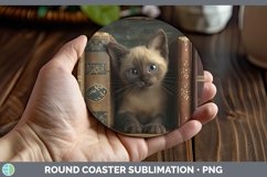 Gorgeous3D Books Round Coaster design.