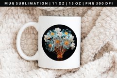 3D Bouquet 11oz, 15oz Mug Sublimation PNG Product Image 1