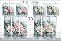 3D Sublimation Tumbler Wrap 20 oz |Tumbler Wrap rose bouque Product Image 1