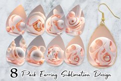 3D Bubble Peach Color Earring teardrop sublimation design Product Image 1