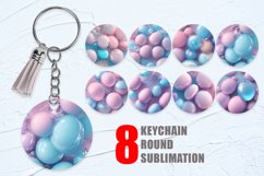 3D Bubbles Unicorn Color Keychain | Keyring Product Image 1