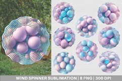 3D Bubbles Unicorn Color Wind Spinner | Sublimation Spinner Product Image 1