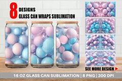 Glass Can Wraps 3D Bubbles Unicorn Color Product Image 1