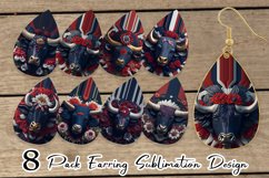 Earring Teardrop Patriotic 3d Highland Cow | 4th of July Product Image 1