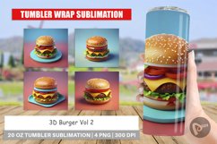 Tumbler Sublimation Wrap 3D Burger Product Image 1