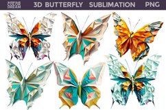 3D Sublimation Butterflies | 3D Butterfly Clipart Product Image 1