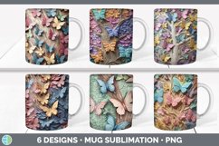 Bundle of six Sculpture Butterflies Mug Wrap designs.