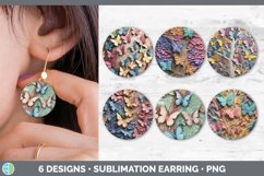 Bundle of six Sculpture Butterflies Round Earrings designs.