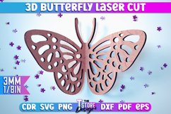 3D Butterfly Laser Cut | Butterfly Laser Cut SVG Design Product Image 1