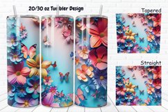3D Butterfly Floral 20/30oz Skinny Tumbler Product Image 1