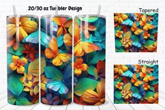 3D Butterfly Floral 20/30oz Skinny Tumbler Product Image 1