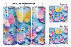 3D Butterfly Floral 20/30oz Skinny Tumbler Product Image 1
