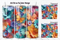 3D Butterfly Floral 20/30oz Skinny Tumbler Product Image 1