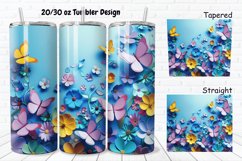 3D Butterfly Flowers 20/30oz Skinny Tumbler Product Image 1