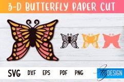 3D Layered Butterfly Design|Papercut Butterfly SVG|Paper Cut Product Image 1