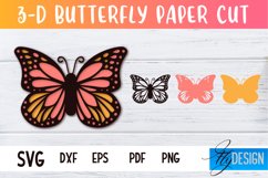 3D Layered Butterfly Design|Papercut Butterfly SVG|Paper Cut Product Image 1