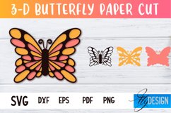 3D Layered Butterfly Design|Papercut Butterfly SVG|Paper Cut Product Image 1