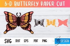 3D Layered Butterfly Design|Papercut Butterfly SVG|Paper Cut Product Image 1