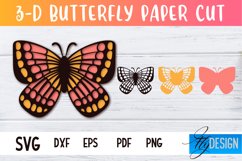 3D Layered Butterfly Design|Papercut Butterfly SVG|Paper Cut Product Image 1