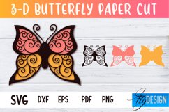 3D Layered Butterfly Design|Papercut Butterfly SVG|Paper Cut Product Image 1