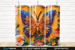 3D Butterfly Quilling Floral 20/30oz Skinny Tumbler Product Image 1