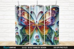 3D Butterfly Quilling Floral 20/30oz Skinny Tumbler Product Image 1