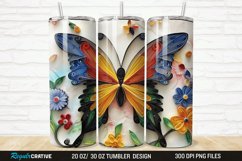 3D Butterfly Quilling Floral 20/30oz Skinny Tumbler Product Image 1