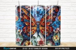 3D Butterfly Quilling Floral 20/30oz Skinny Tumbler Product Image 1