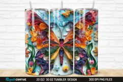 3D Butterfly Quilling Floral 20/30oz Skinny Tumbler Product Image 1