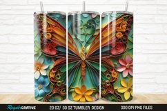 3D Butterfly Quilling Floral 20/30oz Skinny Tumbler Product Image 1