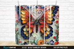 3D Butterfly Quilling Floral 20/30oz Skinny Tumbler Product Image 1