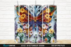 3D Butterfly Quilling Floral 20/30oz Skinny Tumbler Product Image 1