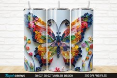 3D Butterfly Quilling Floral 20/30oz Skinny Tumbler Product Image 1