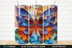 3D Butterfly Quilling Floral 20/30oz Skinny Tumbler Product Image 1
