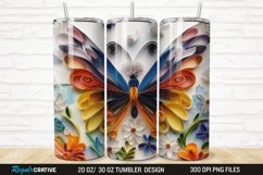3D Butterfly Quilling Floral 20/30oz Skinny Tumbler Product Image 1
