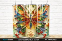 3D Butterfly Quilling Floral 20/30oz Skinny Tumbler Product Image 1