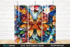3D Butterfly Quilling Floral 20/30oz Skinny Tumbler Product Image 1