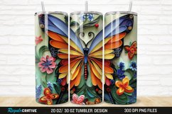 3D Butterfly Quilling Floral 20/30oz Skinny Tumbler Product Image 1