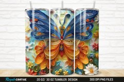 3D Butterfly Quilling Floral 20/30oz Skinny Tumbler Product Image 1