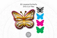 Layered butterfly design SVG cut file to make 3D papercrafts