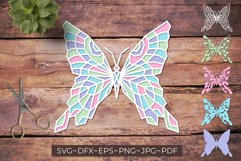 3d butterfly paper cut. Cut file being used as a wall print. 