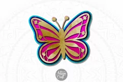 Layered butterfly design SVG cut file to make 3D papercrafts