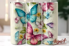 3d Butterfly tumbler wrap / tumbler summer / butterfly png Product Image 1